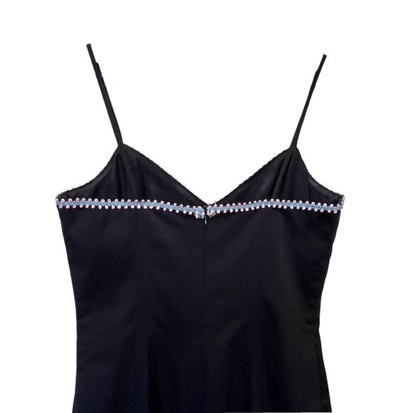 Vintage 80s 90s Tempo Paris Evening Sundress Black Size 6 Ladies USA Made - Picture 5 of 12